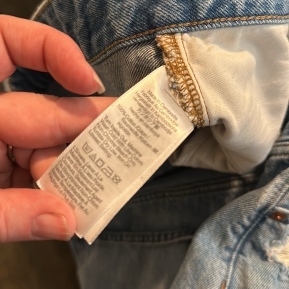 Madewell Light Wash Distressed Relaxed Denim Shorts Size 18W - Picture 4 of 8